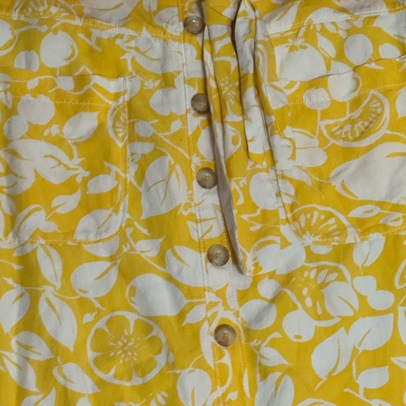 Anthropologie 52 Conversations Colloquial Yellow Button Front Pencil Skirt Sz 12 - Picture 7 of 9